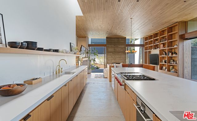 Interior, Kitchen, Living room, Pendant Lights, Stainless Steel Appliances, Wooden Ceilings