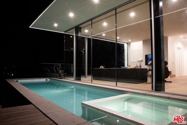 Interior, Pool, Recessed Lighting, Wood Texture Flooring