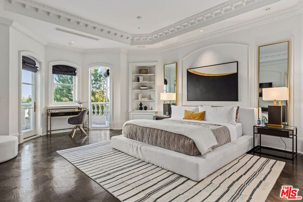 Bedroom, Home Office, Interior, Recessed Lighting, Wood Texture Flooring