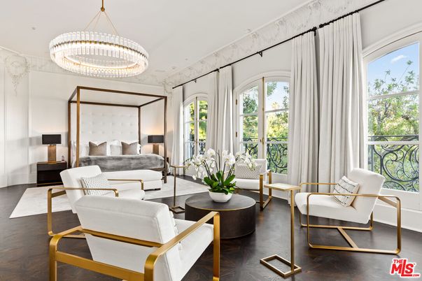 Bedroom, Chandelier, Interior, Wood Texture Flooring
