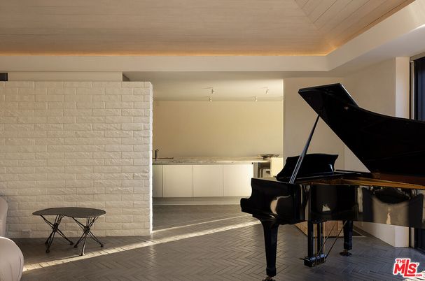 Interior, Piano, Stone Walls, Wood Texture Flooring
