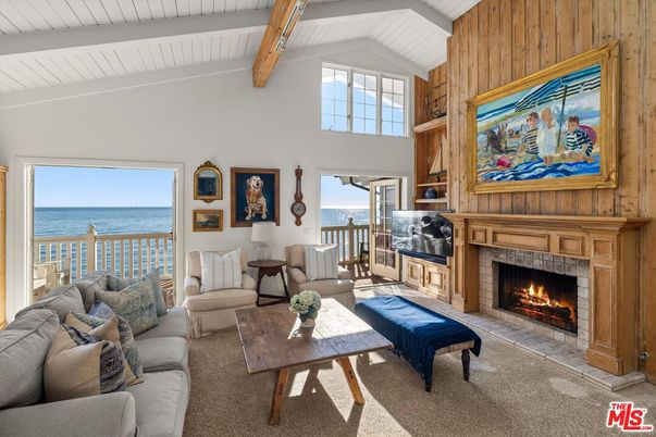 Fireplace, Interior, Living room, Water, Wooden Beams, Wooden Walls