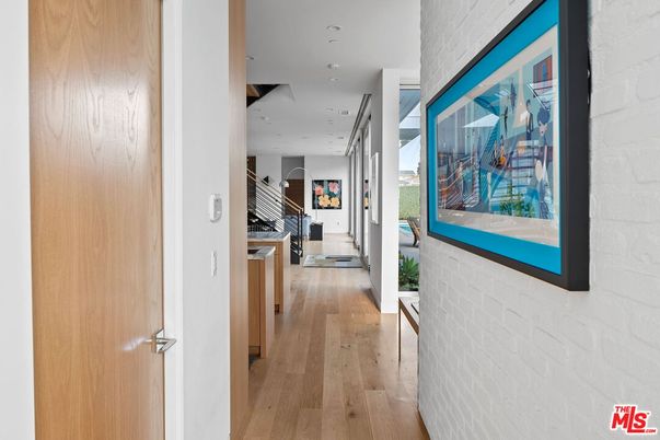 Interior, Pendant Lights, Recessed Lighting, Stone Walls, Wood Texture Flooring
