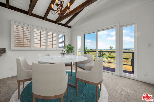 Chandelier, Dining room, Interior, Wooden Beams