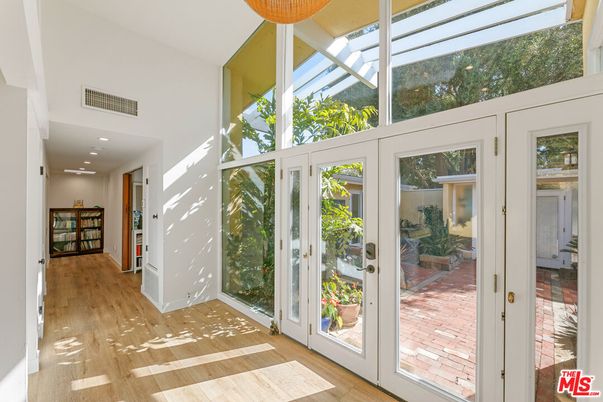 Glass Ceilings, Interior, Recessed Lighting, Sun Room, Wood Texture Flooring