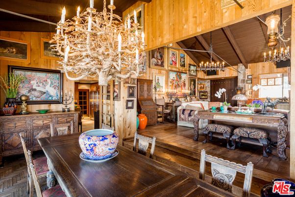 Chandelier, Dining room, Interior, Wooden Beams, Wooden Ceilings, Wood Texture Flooring, Wooden Walls