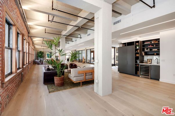 Interior, Living room, Stone Walls, Wood Texture Flooring