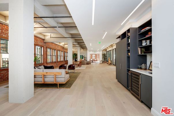 Interior, Living room, Recessed Lighting, Stone Walls, Wood Texture Flooring