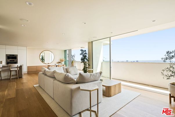 Interior, Kitchen, Living room, Recessed Lighting, Stainless Steel Appliances, Wood Texture Flooring