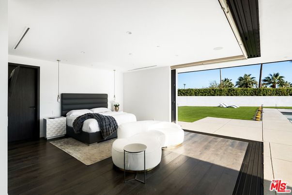 Bedroom, Interior, Pendant Lights, Recessed Lighting, Wood Texture Flooring