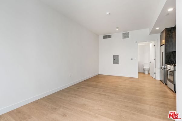 Bathroom, Empty room, Interior, Recessed Lighting, Wood Texture Flooring