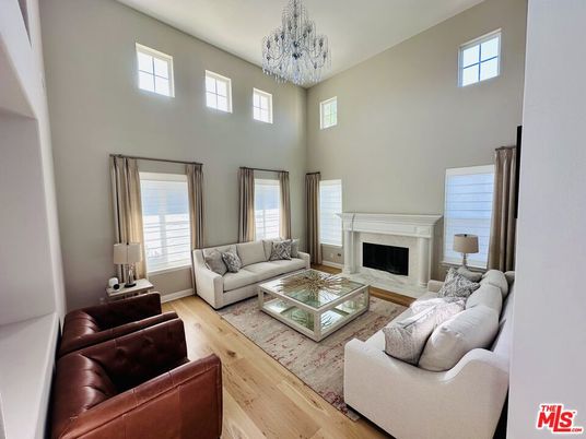 Chandelier, Fireplace, Interior, Living room, Wood Texture Flooring