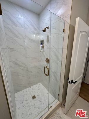 Bathroom, Glass Shower, Interior, Marble Walls