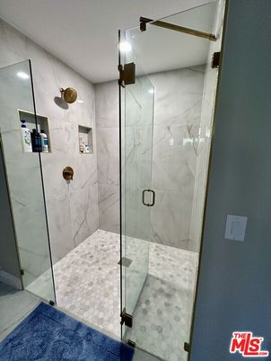 Bathroom, Glass Shower, Interior, Marble Walls