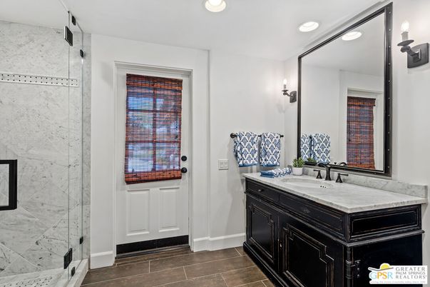 Bathroom, Glass Shower, Interior, Marble Walls, Recessed Lighting