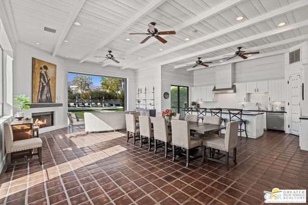 Dining room, Fireplace, Interior, Kitchen, Recessed Lighting