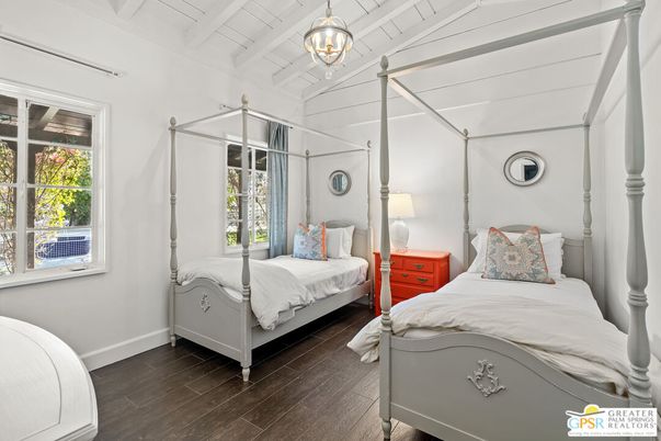 Bedroom, Interior, Pendant Lights, Wood Texture Flooring