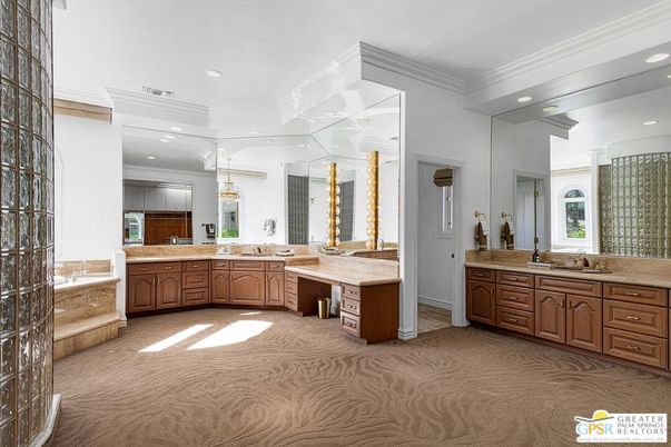Bathroom, Dual Sink Vanities, Interior, Pendant Lights, Recessed Lighting