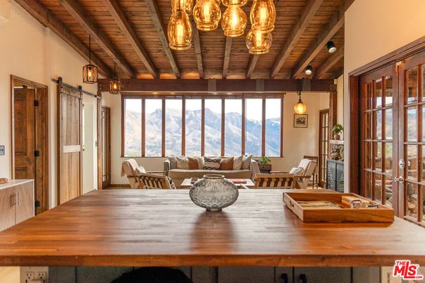 Dining room, Interior, Living room, Pendant Lights, Wooden Beams, Wooden Ceilings