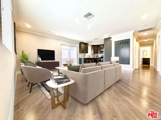Dining room, Interior, Living room, Recessed Lighting, Wood Texture Flooring