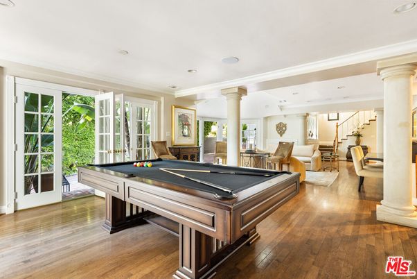 Billiard Table, Game Room, Interior, Recessed Lighting, Wood Texture Flooring