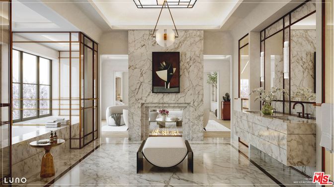 Fireplace, Interior, Marble, Marble Walls, Pendant Lights