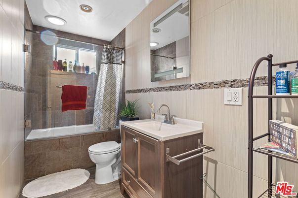Bathroom, Glass Shower, Interior, Recessed Lighting, Wood Texture Flooring
