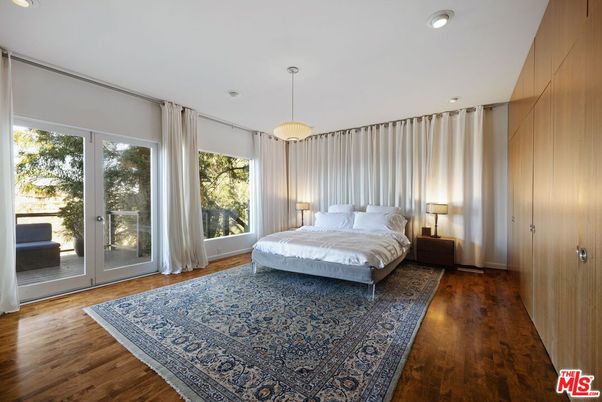 Bedroom, Interior, Pendant Lights, Recessed Lighting, Wood Texture Flooring