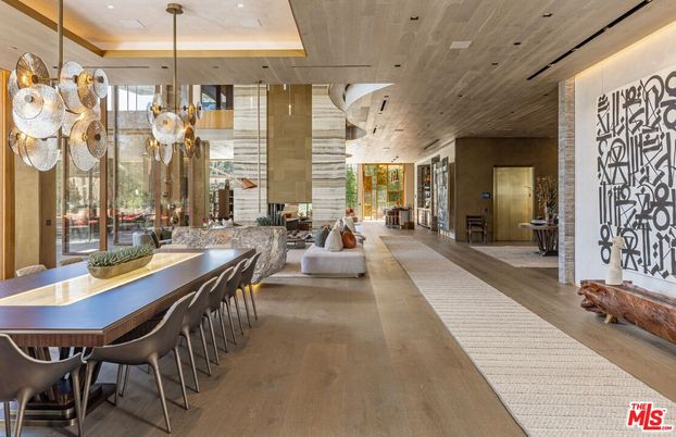 Dining room, Interior, Living room, Pendant Lights, Wooden Ceilings, Wood Texture Flooring
