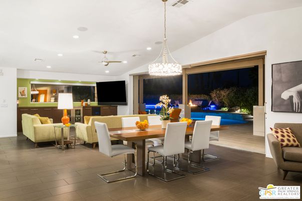Chandelier, Dining room, Interior, Living room, Pendant Lights, Recessed Lighting, Wood Texture Flooring