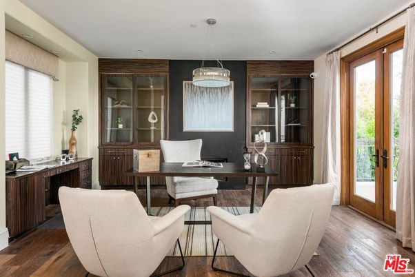 Home Office, Interior, Pendant Lights, Recessed Lighting, Wood Texture Flooring