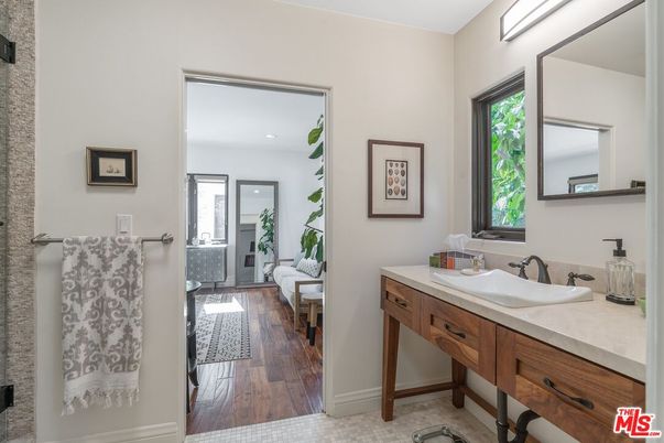 Bathroom, Interior, Recessed Lighting, Wood Texture Flooring