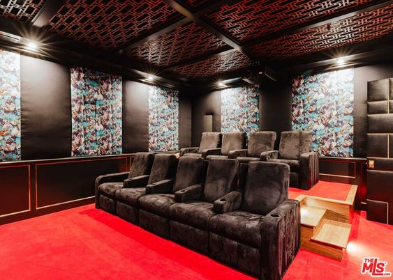 Home Theatre Room, Interior, Projection Screen, Recessed Lighting, Theatre Room