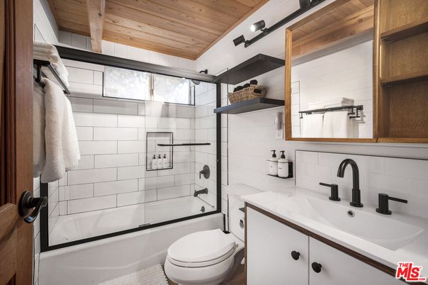 Bathroom, Glass Shower, Interior, Wooden Ceilings