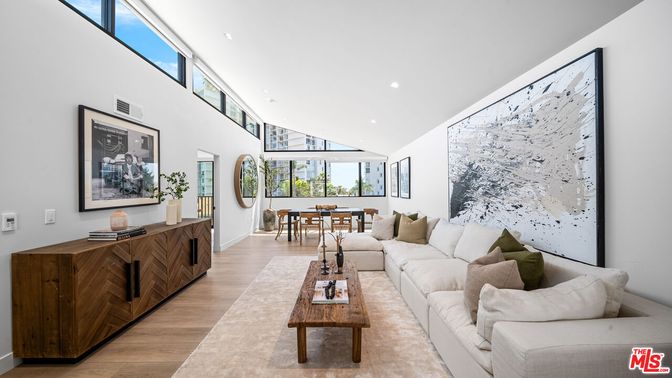 Dining room, Interior, Living room, Recessed Lighting, Wood Texture Flooring