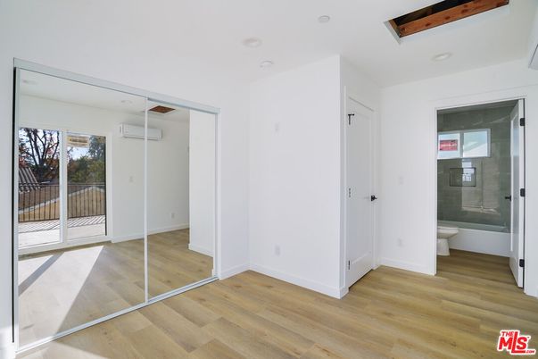Bathroom, Empty room, Glass Shower, Interior, Wood Texture Flooring