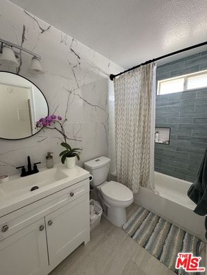 Bathroom, Interior, Marble Walls, Wood Texture Flooring