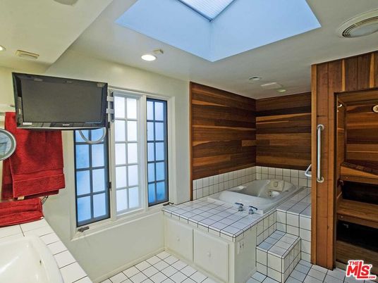 Bathroom, Interior, Recessed Lighting, Tile Countertops, Wooden Walls