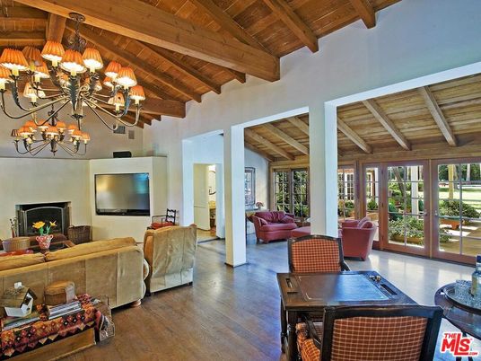 Chandelier, Fireplace, Interior, Living room, Wooden Beams, Wooden Ceilings, Wood Texture Flooring