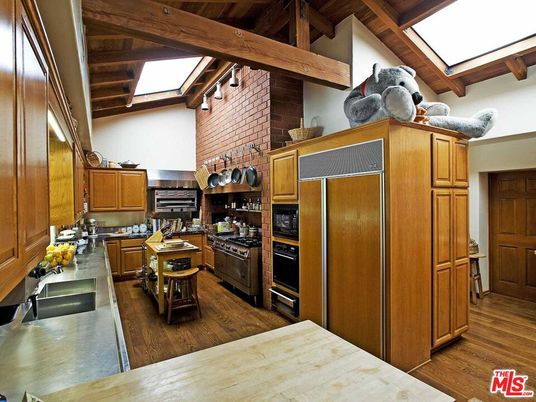 Interior, Kitchen, Stainless Steel Appliances, Stone Walls, Wooden Beams, Wooden Ceilings, Wood Texture Flooring