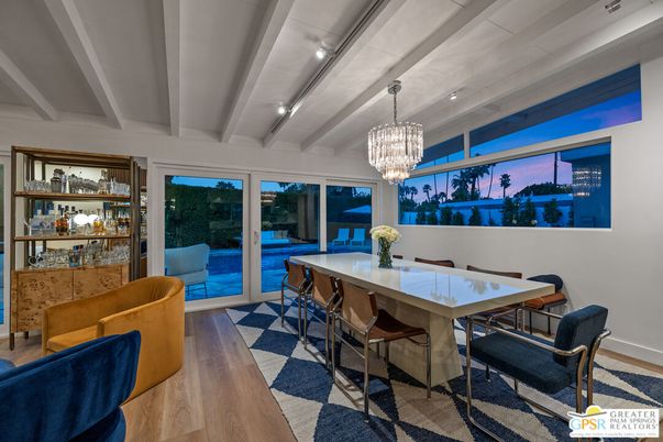 Chandelier, Dining room, Interior, Recessed Lighting, Wood Texture Flooring