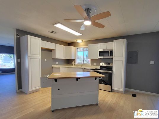 Interior, Kitchen, Stainless Steel Appliances, Wood Texture Flooring