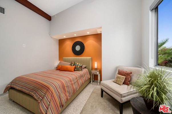 Bedroom, Interior, Recessed Lighting, Wooden Beams