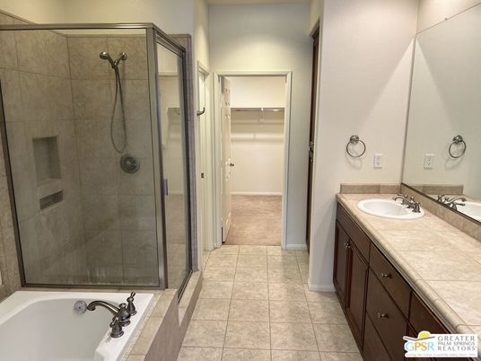 Bathroom, Dual Sink Vanities, Glass Shower, Interior, Tile Countertops