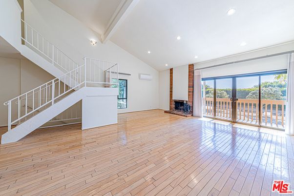 Empty room, Fireplace, Interior, Recessed Lighting, Wood Texture Flooring