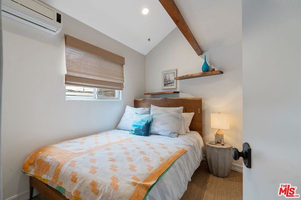 Bedroom, Interior, Recessed Lighting, Wooden Beams