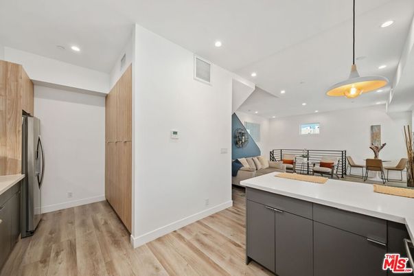 Dining room, Interior, Kitchen, Living room, Pendant Lights, Recessed Lighting, Wood Texture Flooring