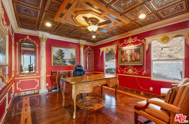 Home Office, Interior, Recessed Lighting, Wood Texture Flooring