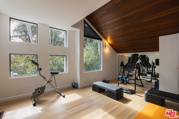 Fitness Equipment, Interior, Wooden Ceilings, Wood Texture Flooring