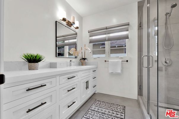 Bathroom, Dual Sink Vanities, Glass Shower, Interior